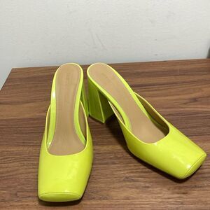 Bottega Veneta Tower Kiwi Patent Leather Pump with Square Toes.